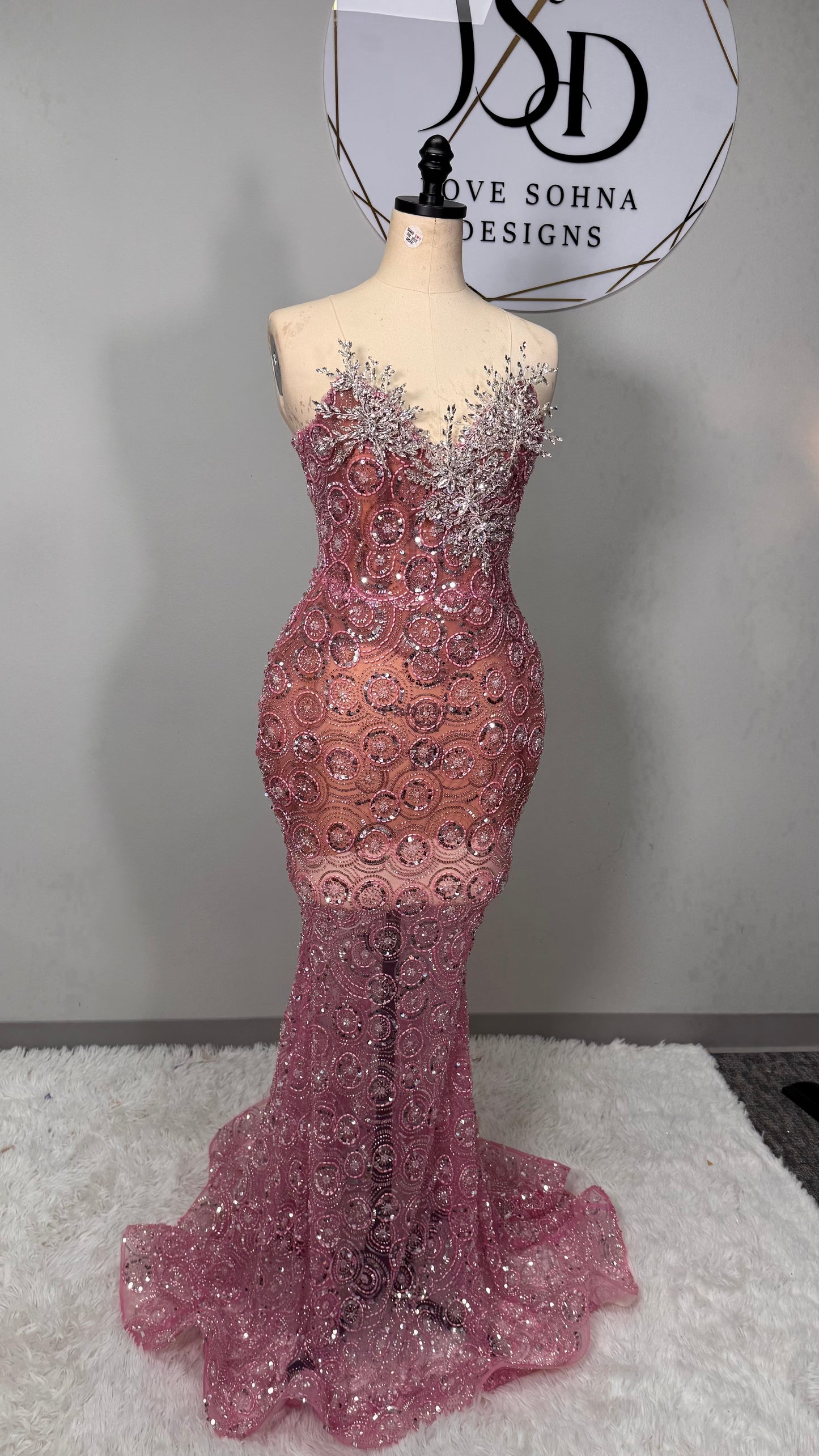Custom Rose Gold Diamond Dress