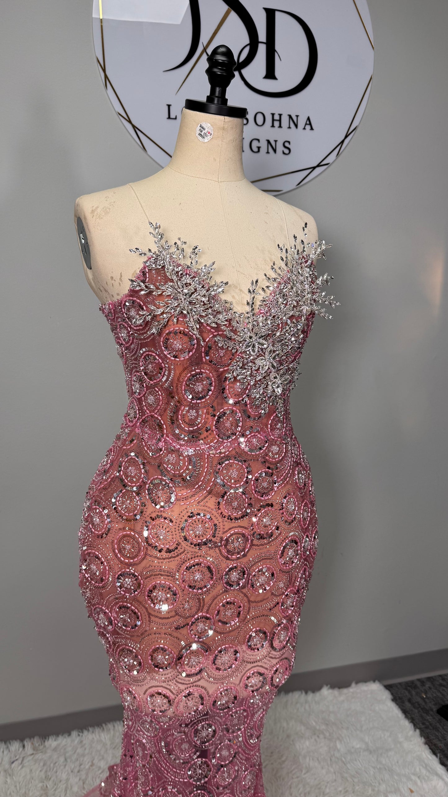 Custom Rose Gold Diamond Dress