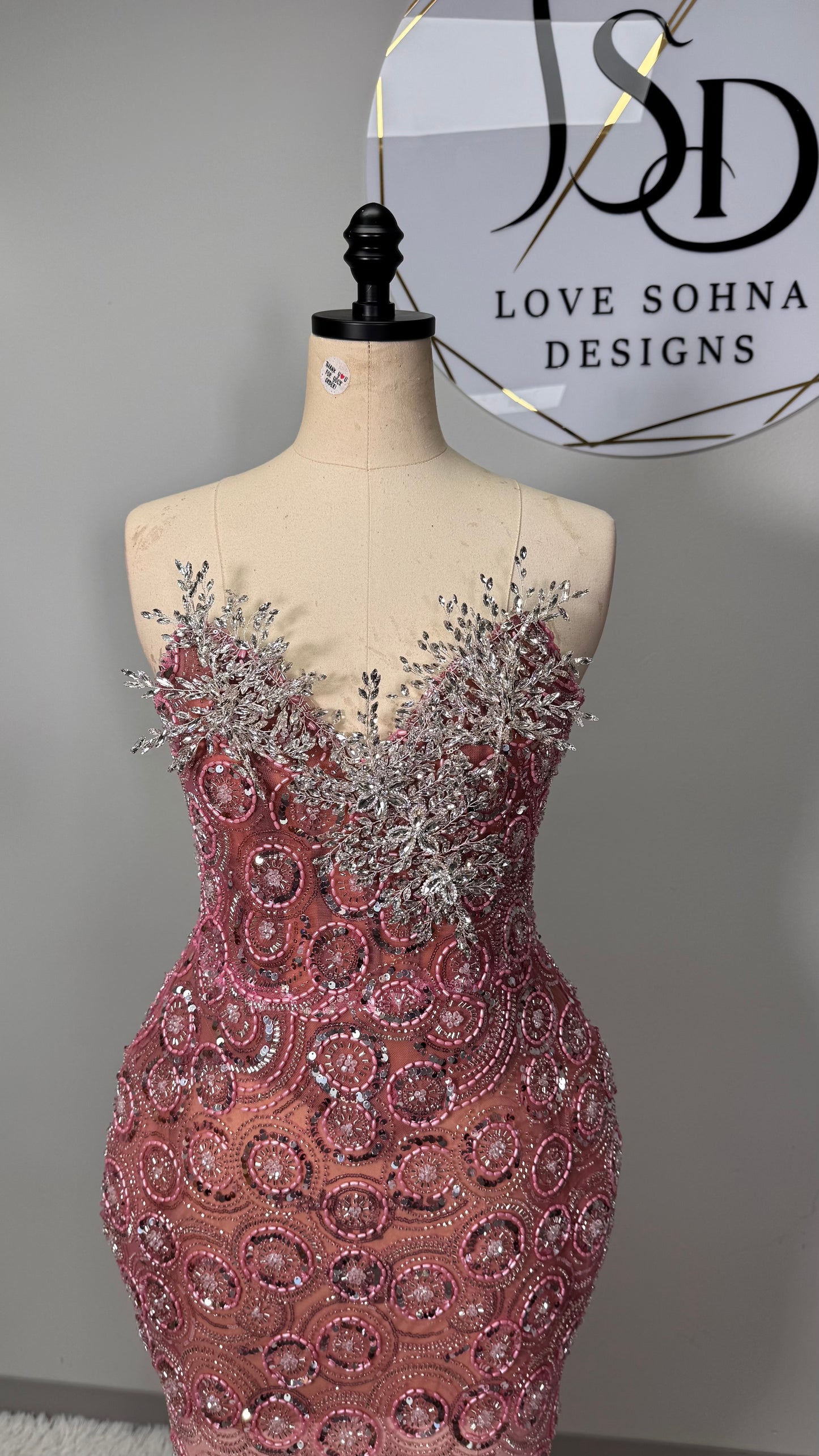 Custom Rose Gold Diamond Dress