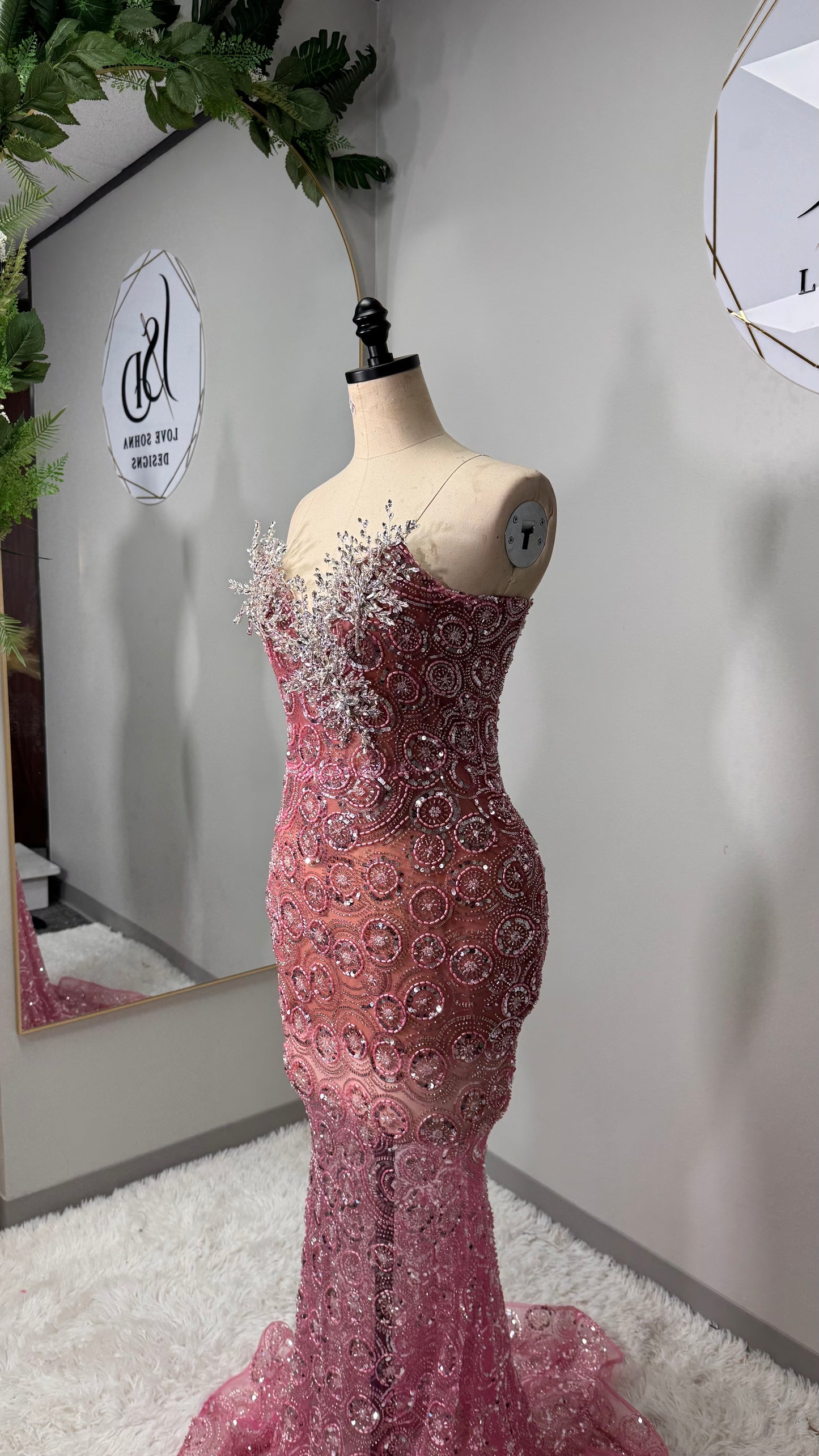 Custom Rose Gold Diamond Dress