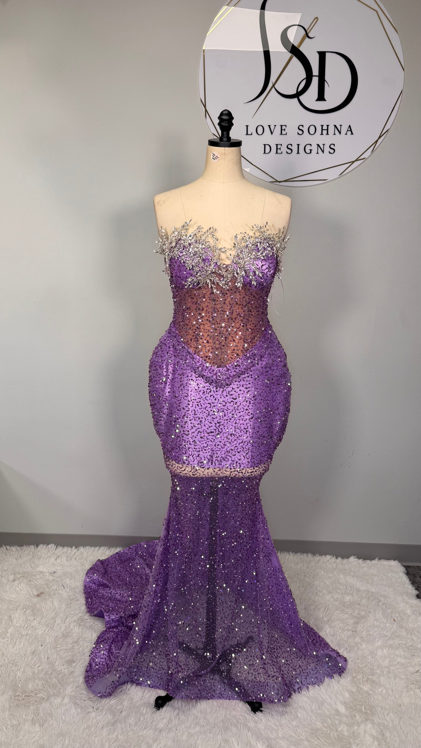 Custom Purple and Silver Corset Dress
